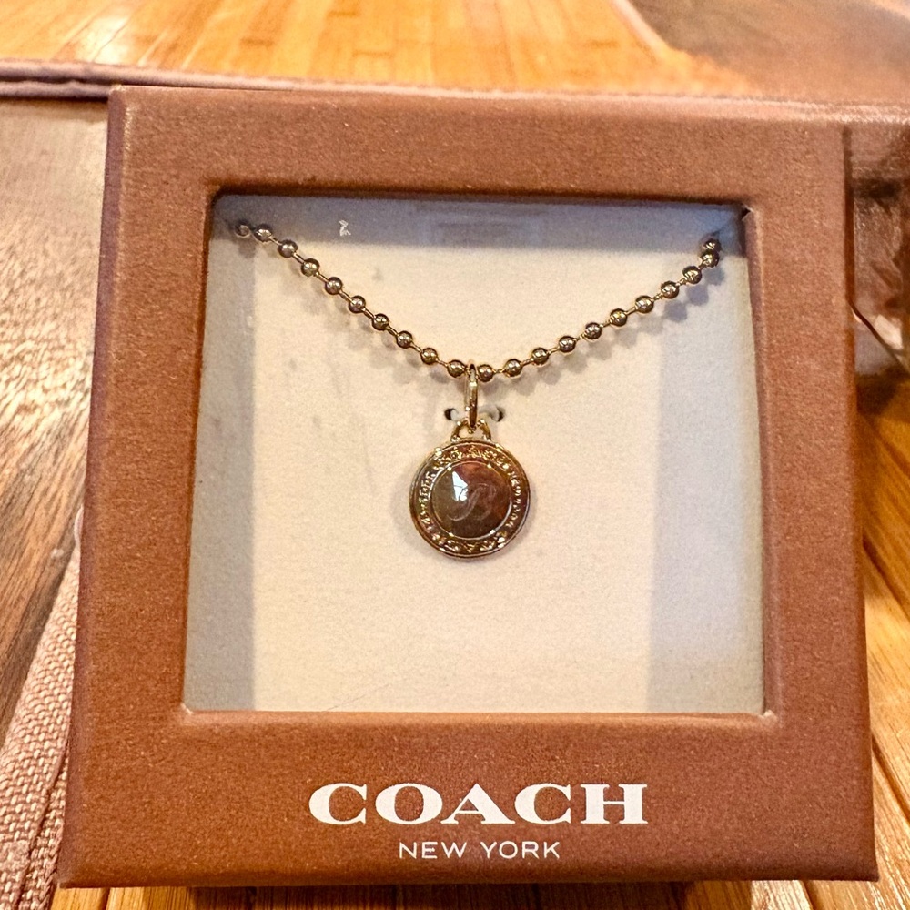 Coach Gold-Tone Pendant Necklace “B” Initial